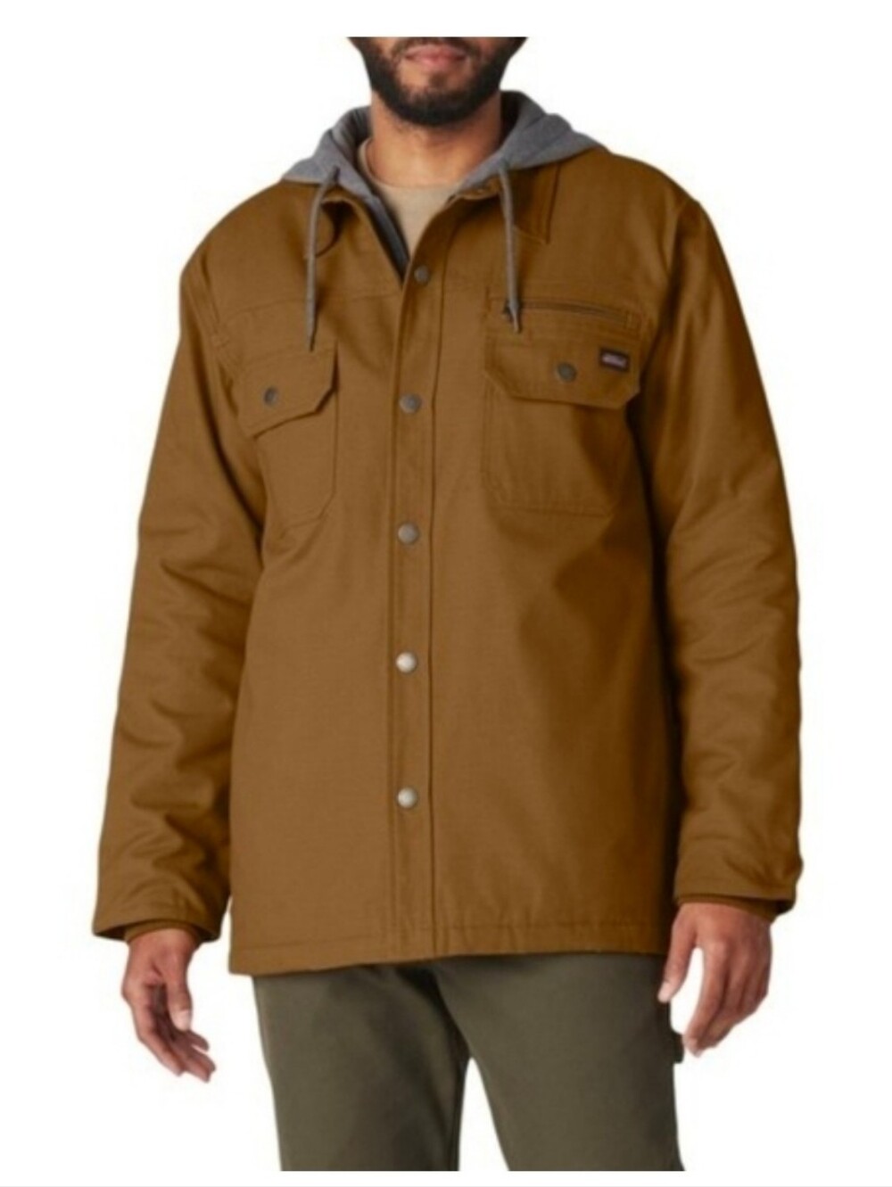 Genuine Dickies Brown Hooded Work Jacket – Quilted Lining – Size Small